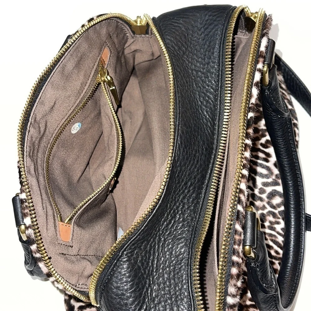 NWOT J. Crew Bienniel Medium Satchel Calf Hair Leopard